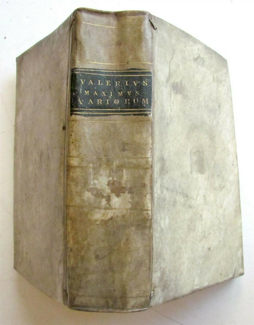 1660 Valerius Maximus Cum Selectis Observati ANTIQUE VELLUM BINDING (1 of 8)