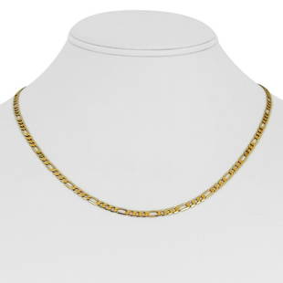 14k Yellow Gold 6.3g Hollow 3mm Ladies Figaro Link Chain Necklace Italy 18.5": Condition: Excellent Condition, Professionally Cleaned and Polished Metal: 14k Gold (Marked, and Professionally Tested) Weight: 6.3g Length: 18.5 Inches Width: 3mm Closure: Lobster Claw 