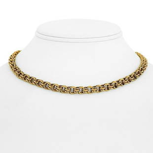 14k Yellow Gold 33.9g Ladies 6.5mm Double Circle Curb Link Chain Necklace 15": Condition: Excellent Condition, Professionally Cleaned and Polished Metal: 14k Gold (Marked, and Professionally Tested) Weight: 33.9g Length: 15 Inches Width: 6.5mm Closure: Spring Ring 