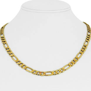 14k Yellow Gold 33.4g Solid Heavy 6.5mm Figaro Link Chain Necklace Italy 19.5": Condition: Excellent Condition, Professionally Cleaned and Polished Metal: 14k Gold (Marked, and Professionally Tested) Weight: 33.4g Length: 19.5 Inches Width: 6.5mm Closure: Lobster Claw 