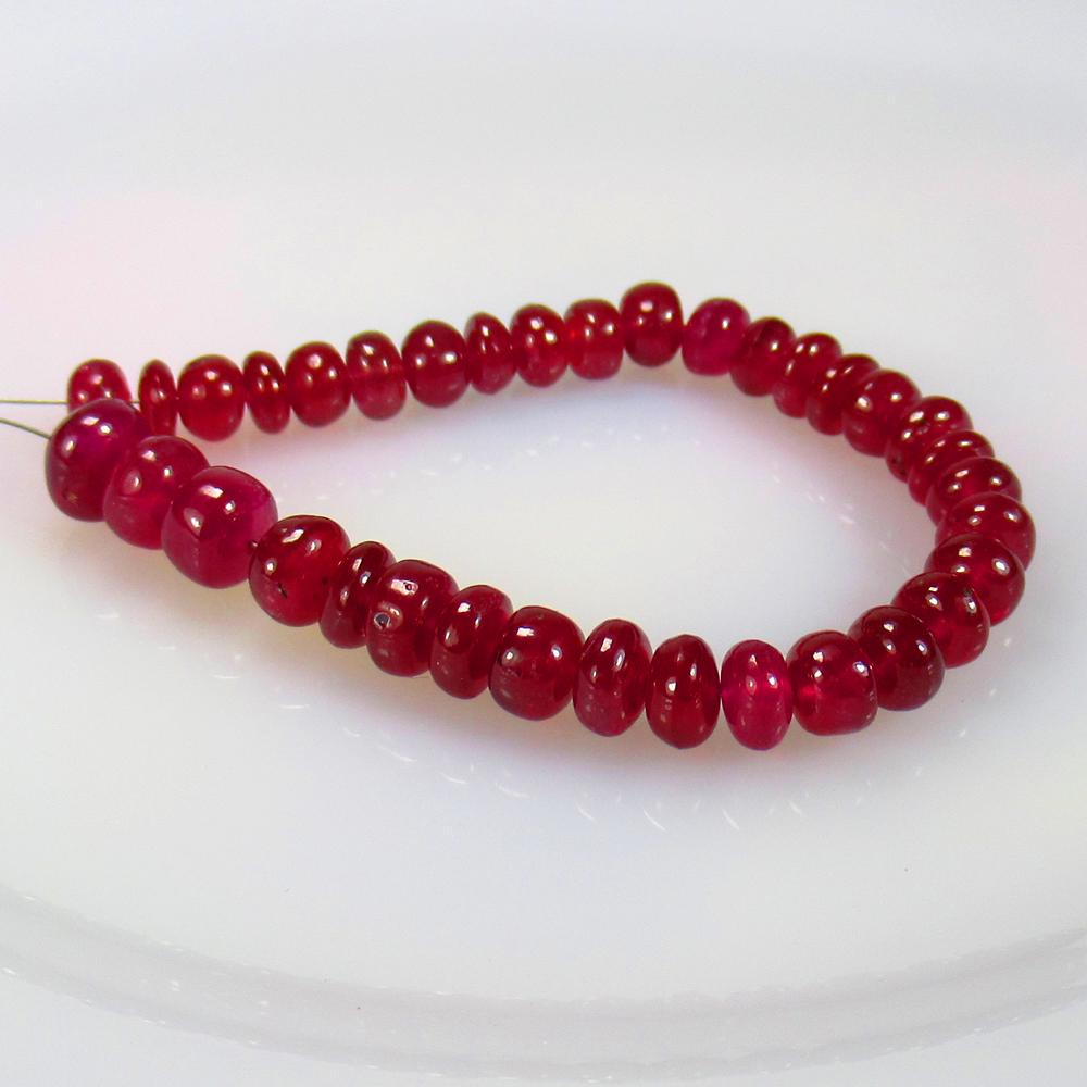 54.65 Ctw Natural 36 Mozambique Red Ruby Round Beads (1 of 2)