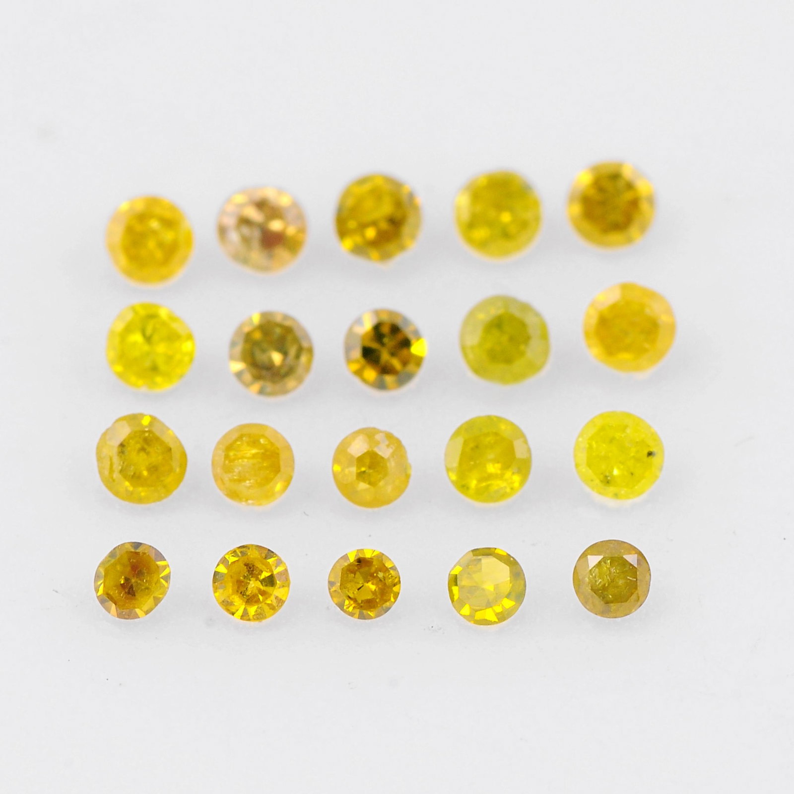 Fancy Yellow Color 0.26 Carat Round Shape Natural Diamond Loose Gemstone 20 Pieces (1 of 7)