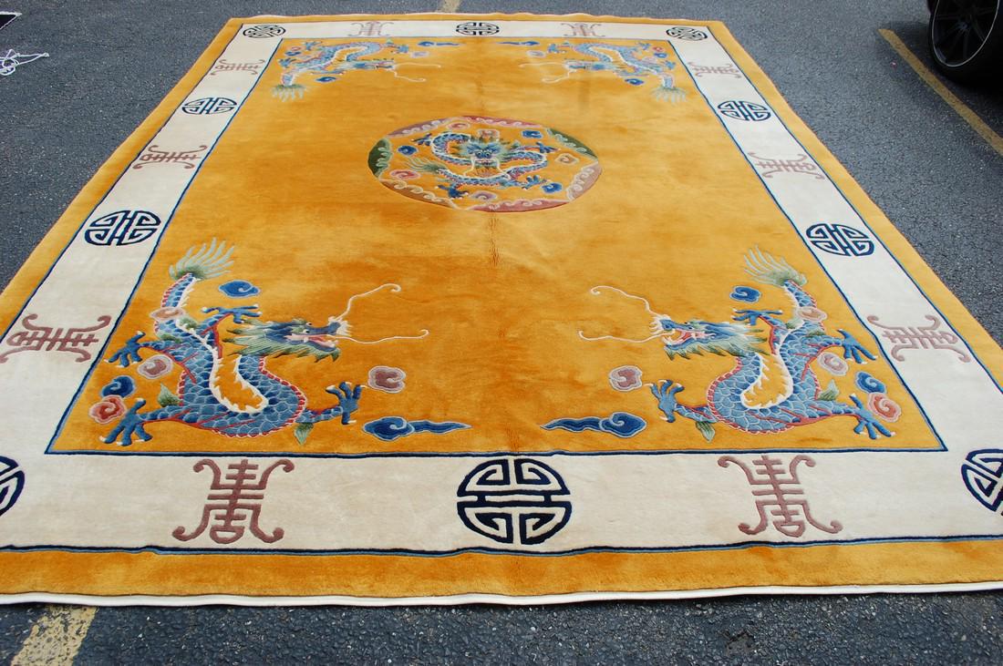 c1940s ART DECO WALTER NICHOLS CHINESE RUG 9' x12'2" DROGEN DESIGN, (1 of 10)
