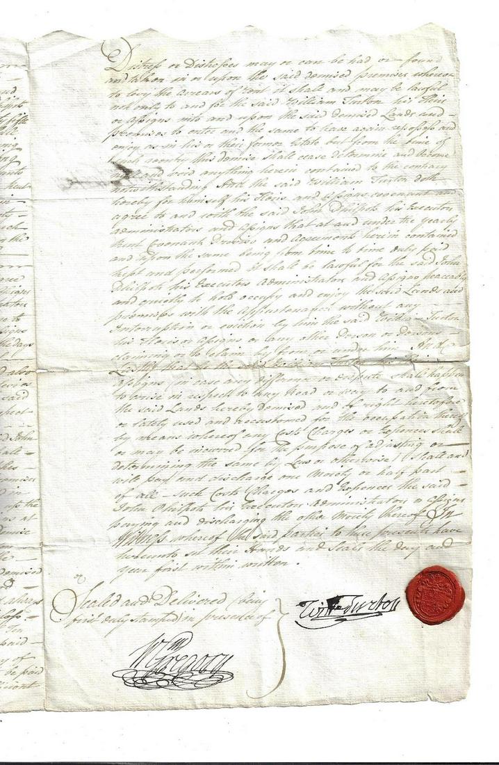 1792 English Indenture Fine Red Wax Seal (1 of 2)