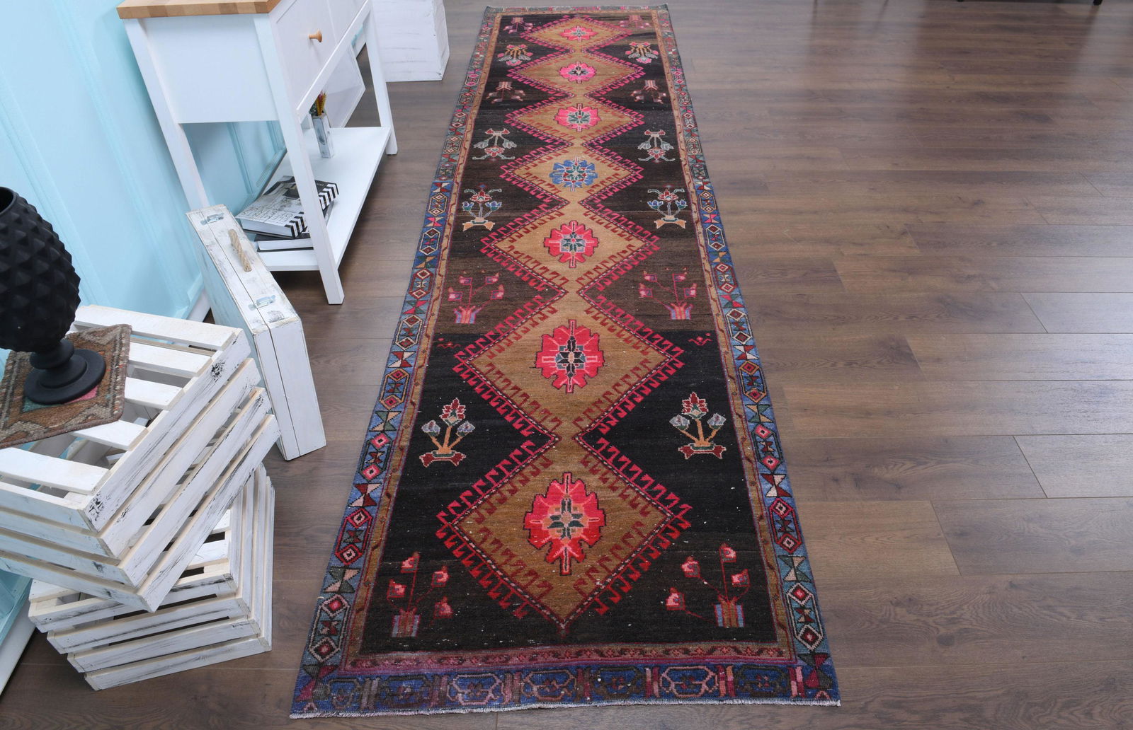 3'3x12'8 ft, TURKISH RUNNER RUG, Handmade Rug (1 of 7)