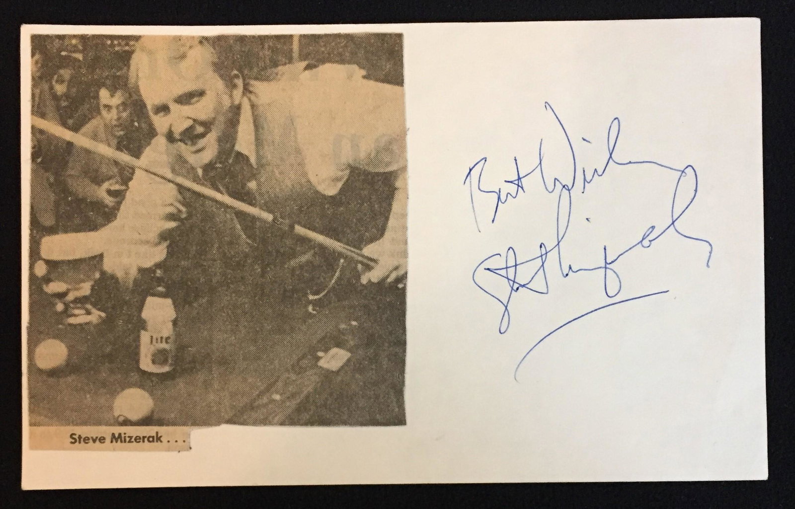 Steve Mizerak Autographed Index card (1 of 3)