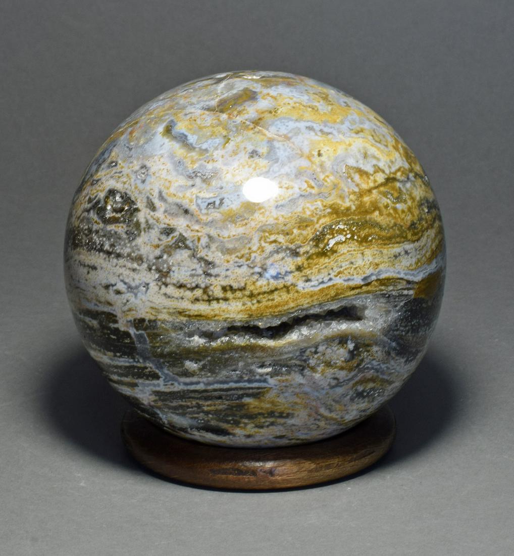 Fine 9 cm polished ocean jasper sphere (1 of 4)