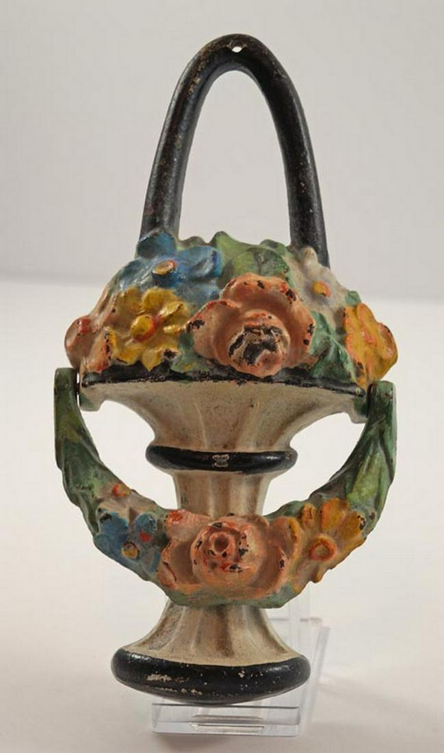 Mixed Flowers in Basket Cast Iron Doorknocker (1 of 5)