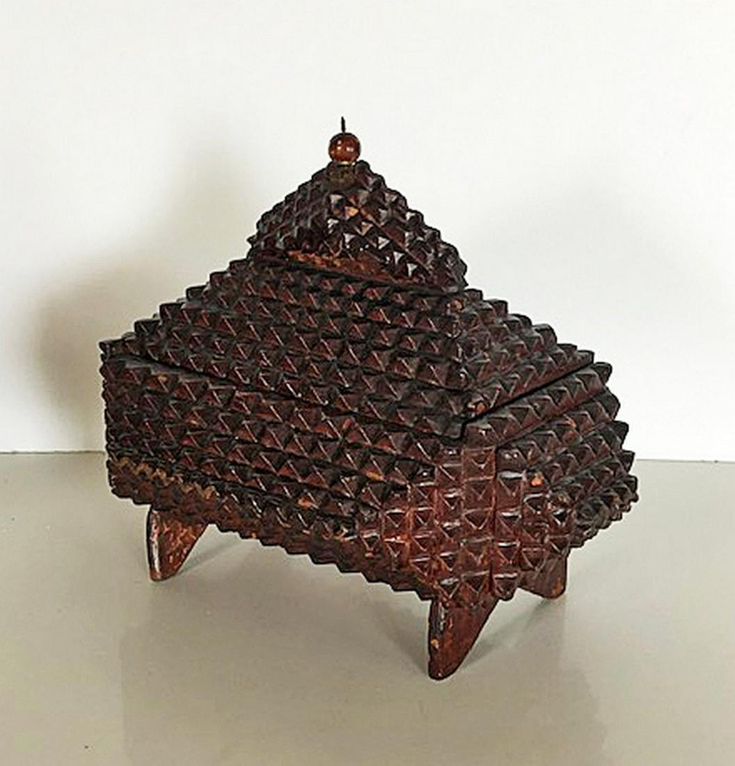 Tramp Art Box on Slender Feet (1 of 5)