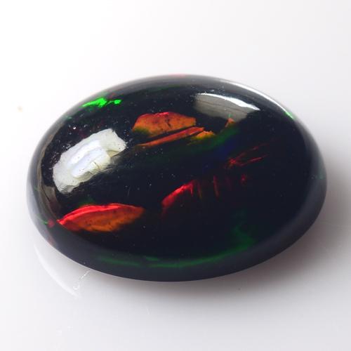 1.35 CTS NATURAL ETHIOPIAN BLACK OPAL OVAL SHAPE GOOD LUSTER LOOSE GEMSTONES (1 of 1)