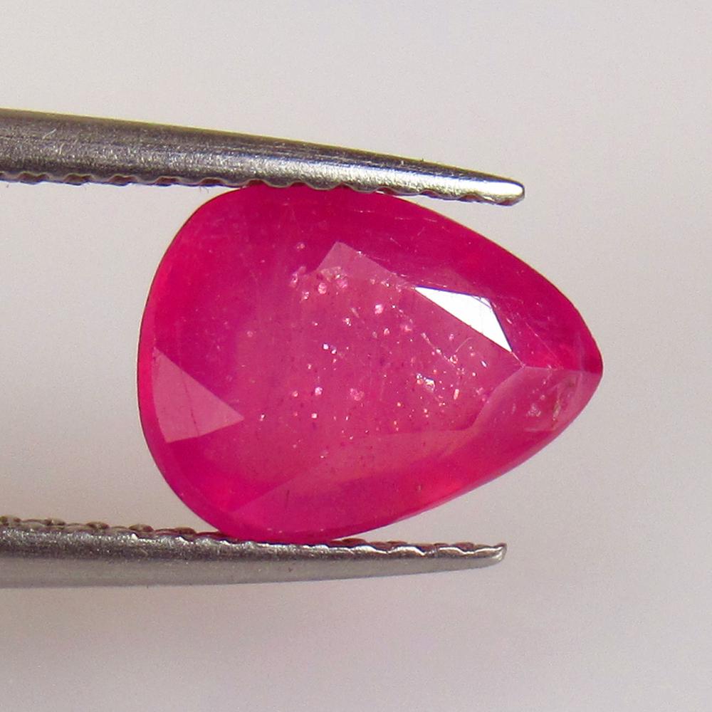 2.83 Ctw Natural Mozambique Red Ruby Pear Cut (1 of 2)