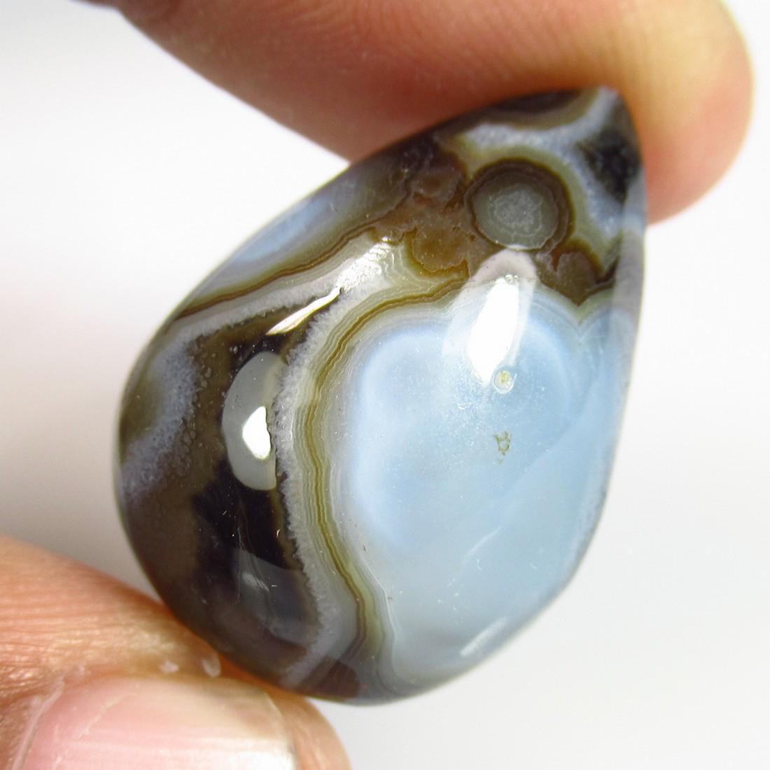 30.21 Ctw Natural Dendrite Opal Pear Cab (1 of 2)