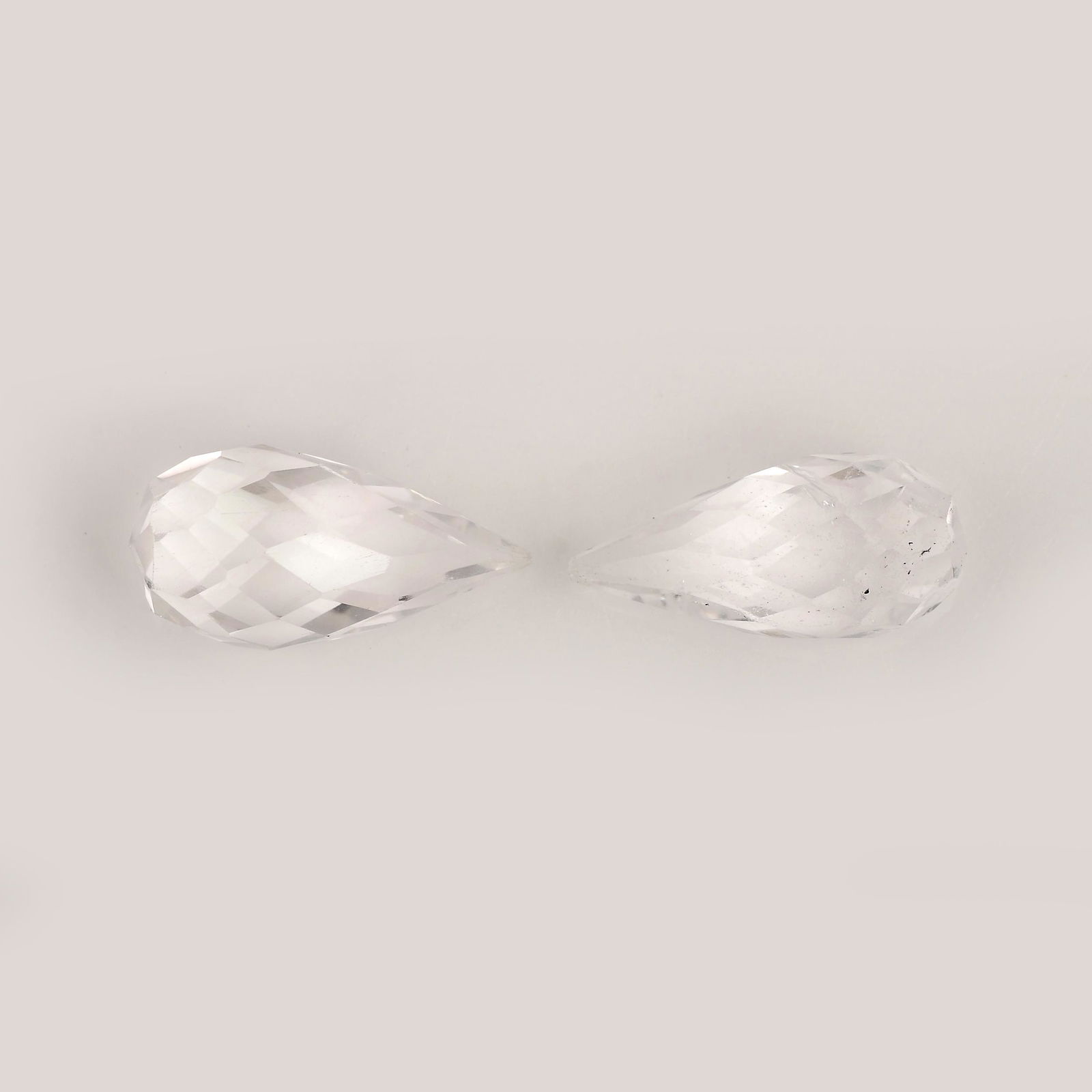 15 Carat White Color Drops Natural Crystal Quartz Loose Gemstone 2 Pieces (1 of 7)
