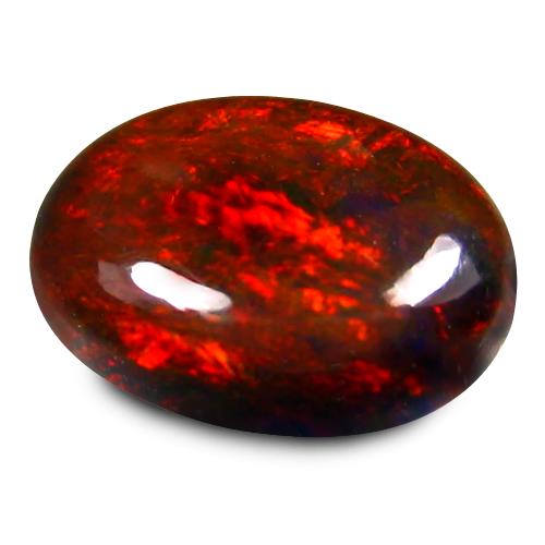 1.75 CTS NATURAL ETHIOPIAN BLACK OPAL OVAL SHAPE GOOD LUSTER LOOSE GEMSTONES (1 of 1)