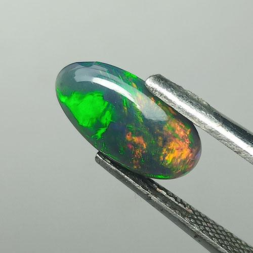 1.20 CTS NATURAL ETHIOPIAN BLACK OPAL OVAL SHAPE GOOD LUSTER LOOSE GEMSTONES (1 of 6)