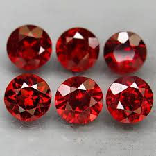 6 Natural Garnets UMBER RIVER Red with Top Fire 1.03tcw Round (1 of 2)