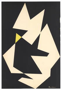 Enrico Bordoni original serigraph | Documenti d'Arte d'Oggi: Medium: serigraph / silkscreen. Printed in Milan in 1954 by Groupe Espace for the very rare Documenti d'arte d'oggi. Size: 12 1/2 x 8 1/2 inches (318 x 220 mm). Signed in the plate, not hand-signed.