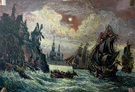 Oil painting Before the storm Alexander Arkadievich Litvinov: №102AAA *** ABOUT THIS PAINTING *** * TITLE: "Before the storm" * ARTISTS: Alexander Arkadievich Litvinov * SIZE: 58x38 cm/'22.83x14.96 inches' * MEDIUM: oil, cardboard * HAND PAINTED: Original