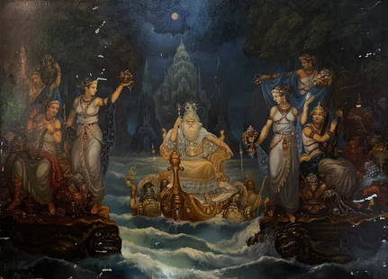 Oil painting Gifts to Poseidon Alexander Arkadievich Litvinov: №Litv 720 *** ABOUT THIS PAINTING *** * TITLE: "Gifts to Poseidon" * ARTISTS: Alexander Arkadievich Litvinov * SIZE: 50х70 cm/19,68х27,55 inches' * MEDIUM: oil, cardboard * HAND