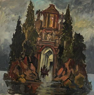 Oil painting Fantasy Alexander Arkadievich Litvinov: №Litv 732 *** ABOUT THIS PAINTING *** * TITLE: "Fantasy" * ARTISTS: Alexander Arkadievich Litvinov * SIZE: 52х55 cm/ 20,47х21,65 inches' * MEDIUM: oil, cardboard * HAND PAINTED: