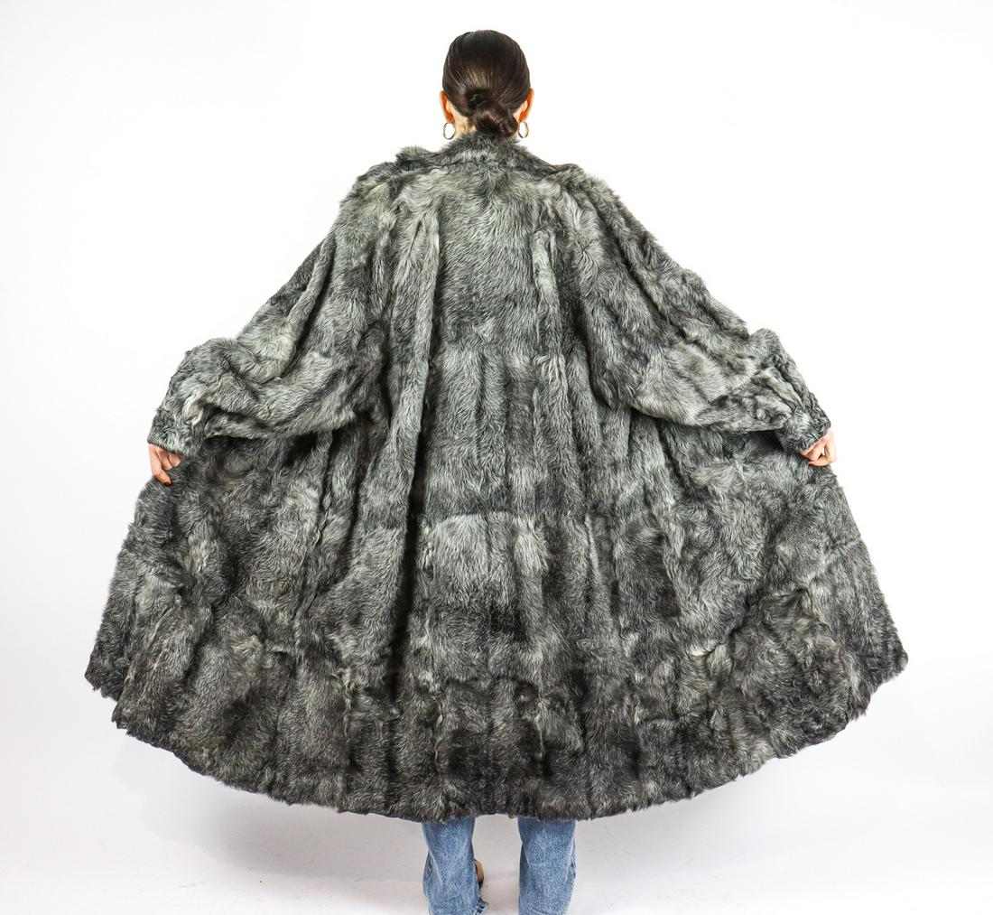SILVER GREY LAMB FUR COAT - US 22 - EU 2XL (1 of 11)
