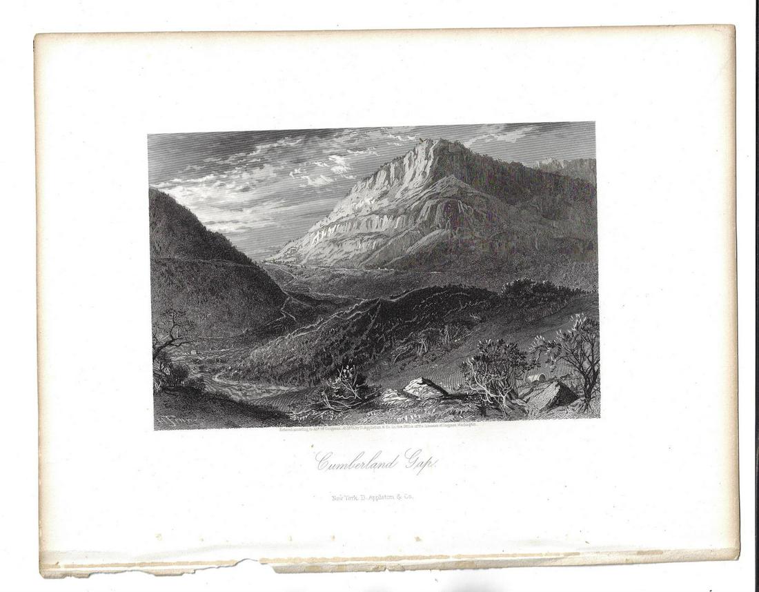1872 Steel Engraving Cumberland Gap (1 of 1)