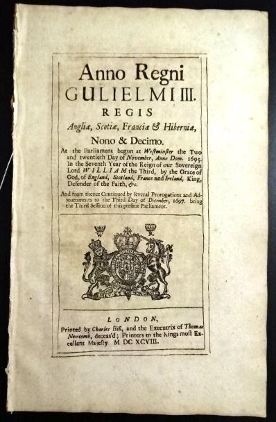1698 English Act Duties William III (1 of 2)