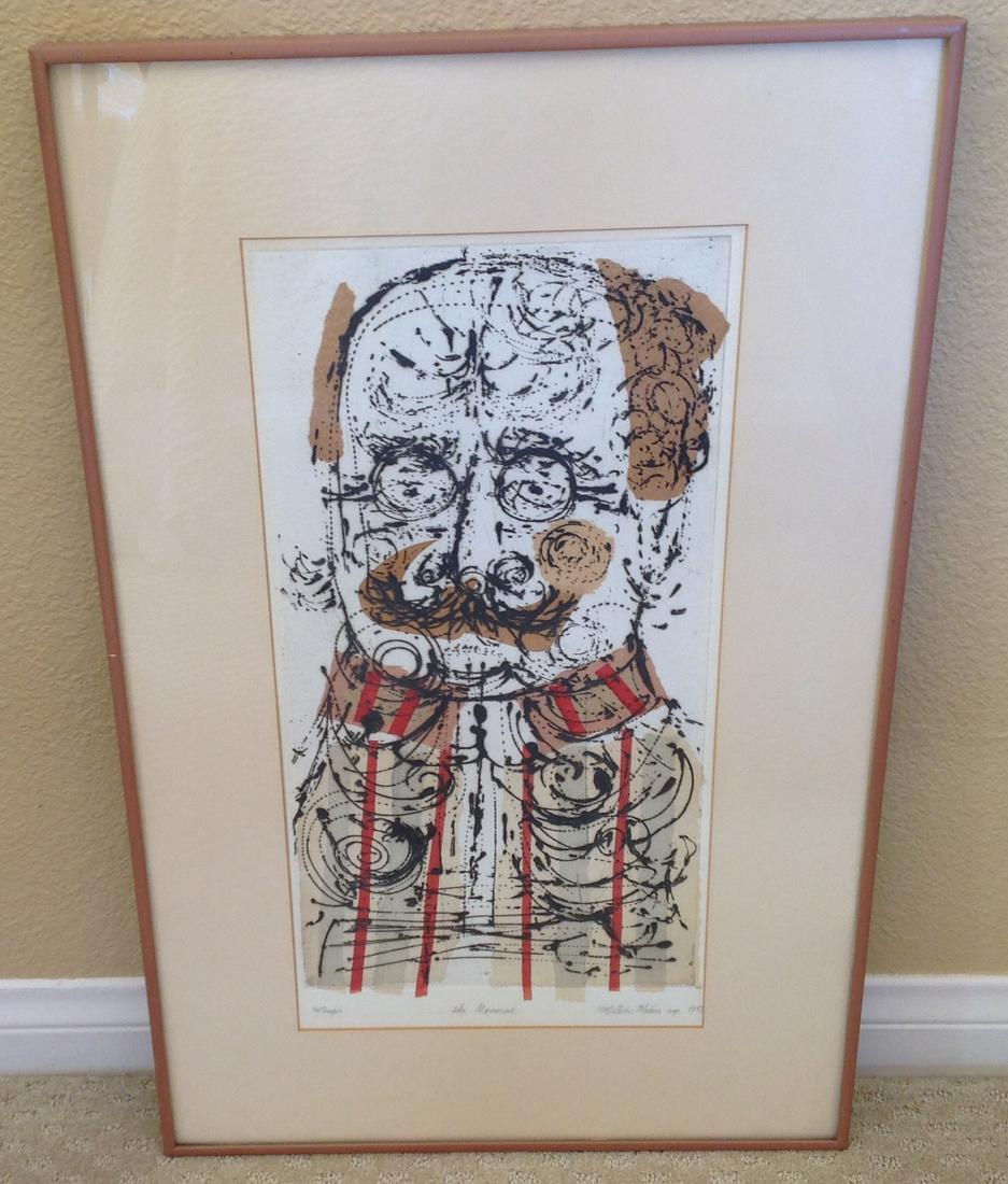 Misch Kohn -: Artist: Misch Kohn (1916 - 2013 ) American Title: The General Dimensions: Framed: 25 1/4 x 16 1/4 Site: 18 x 9 1/4 Print in excellent condition, great color! Frame - vintage , few scratches. Label Ver