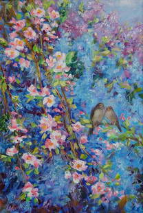 Oil painting Spring tunes Kotmin Olga: NoKotmin 5 *** ABOUT THIS PAINTING *** * TITLE: "Spring tunes" * ARTISTS: Kotmin Olga * SIZE: 40x60 cm/'15.74x23.62 inches' * MEDIUM: oil, canvas * HAND PAINTED: Original painting from our collection