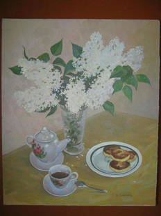 Oil painting Still life Kalebets Valery: NoSav 19 *** ABOUT THIS PAINTING *** * TITLE: "Still life" * ARTISTS: Kalebets Valery * SIZE: 60x50 cm/'23.62x19.68 inches' * MEDIUM: oil, dvp * HAND PAINTED: Original painting from our collection *