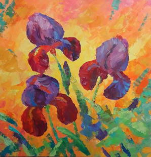 Oil painting Velvet petals Serdyuk Boris Petrovich: NoSERB 179 * TITLE: "Velvet petals" * ARTISTS: Serdyuk Boris Petrovich * SIZE: 70x80 cm/'27,55x31,49 inches' * MEDIUM: oil, canvas * HAND PAINTED: Original painting from our collection * CONDITION: