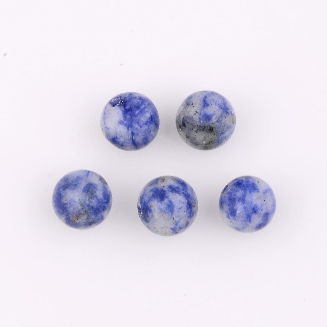 Blue Color 17.8 Carat Round Ball Shape Natural Blue lace agate Loose Gemstone 5 Pieces (1 of 7)