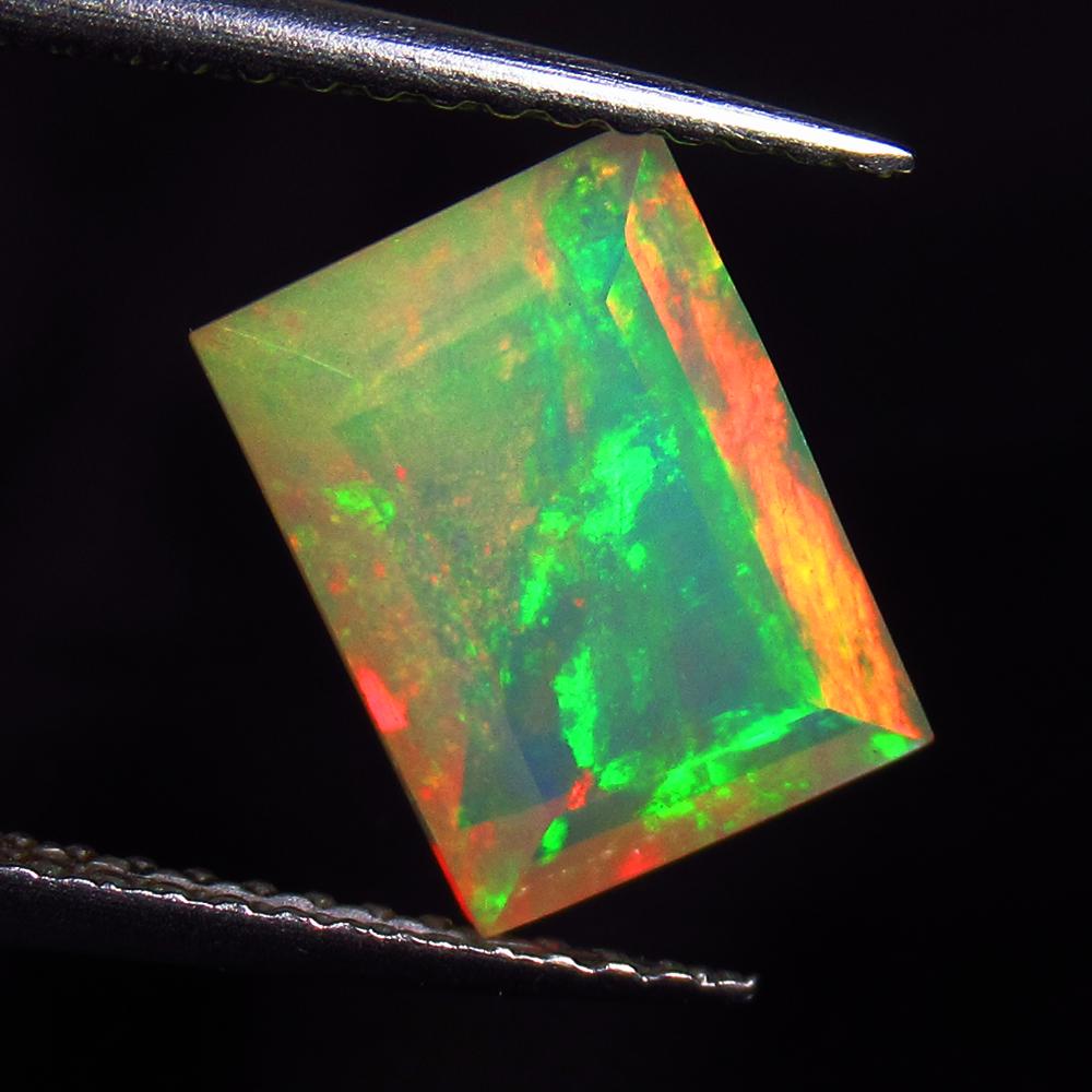 2.01 Ctw Natural Ethiopian Multicolor Fire Opal Rectangle Cut (1 of 2)