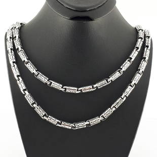 925 Sterling Silver - Necklace: Necklace Gender : Men/Women Material : 925 Sterling Silver TotaL Weight :42,34 gr Lenght :65 cm Width :4,5 mm Condition : NEW / Unused Item no:C167A -- SHIPMENT -- Items will be shipped