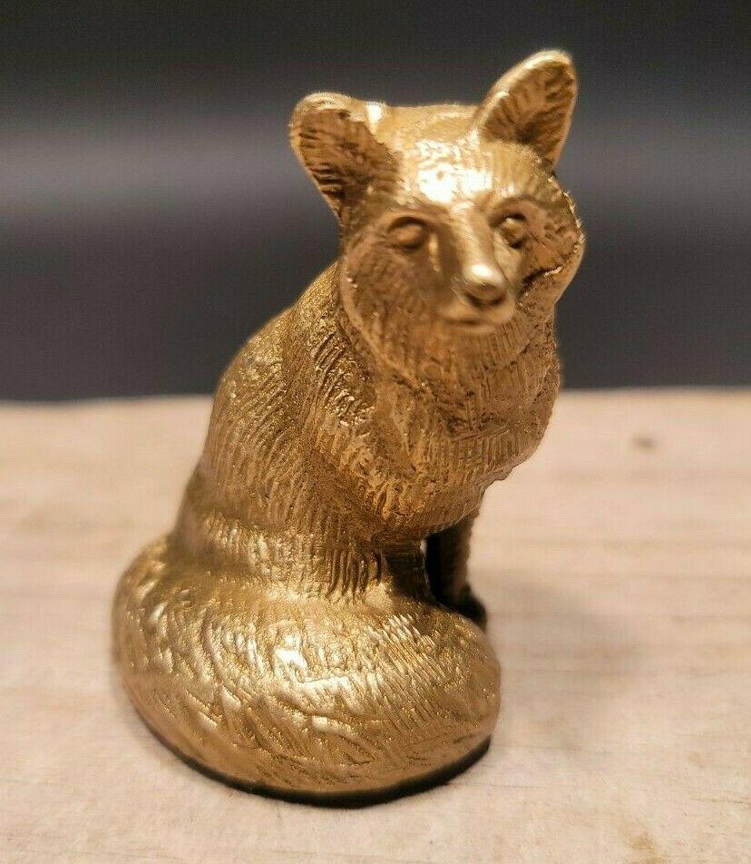 Brass Fox Paperweight Desk Statue (1 of 12)