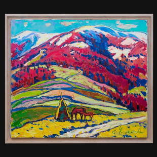 Carpathians oil painting, Chebotaru Andrey: Title: "Carpathians" oil paintingArtist: Chebotaru AndreyMedium: Oil on canvasDate/Period: 2015Additional Information: 5% of the purchase amount will be transferred to the fund for humanitarian aid