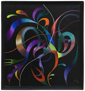 Abstract composition oil painting, Binovskaya Tatiana: Title: "Abstract composition" oil paintingArtist: Binovskaya TatianaMedium: Oil on canvasDate/Period: 1996Additional Information: 5% of the purchase amount will be transferred to the fund for