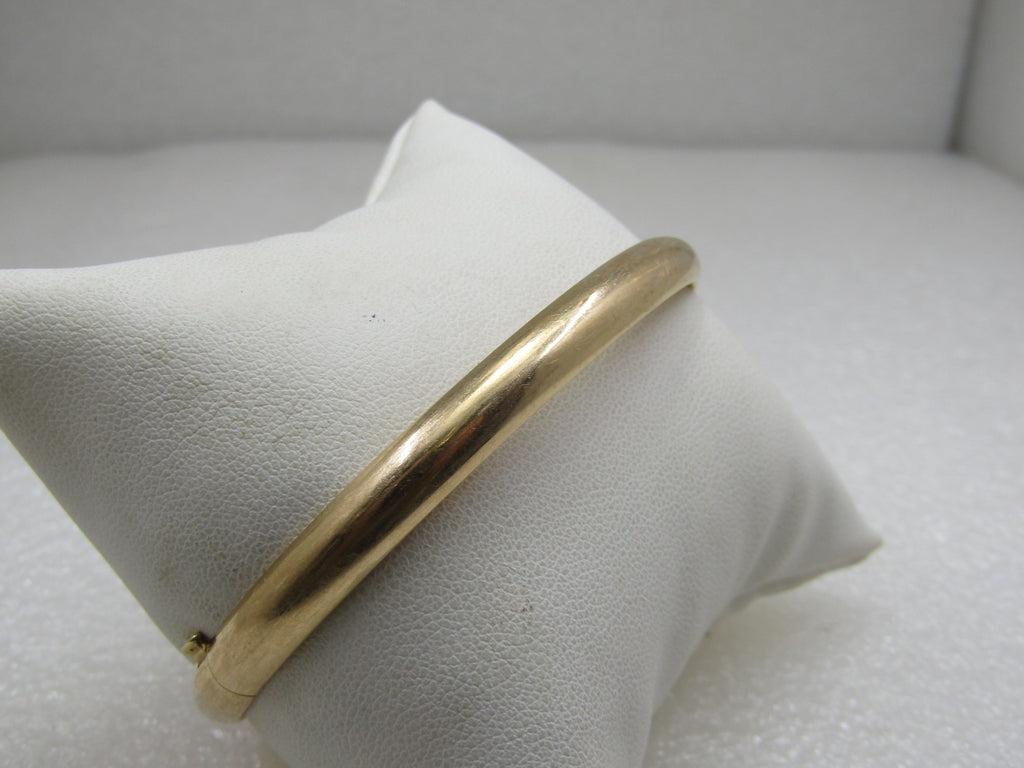 Vintage 14kt Yellow Gold 8" Bangle Bracelet, Slide Opening, 6mm (1 of 6)