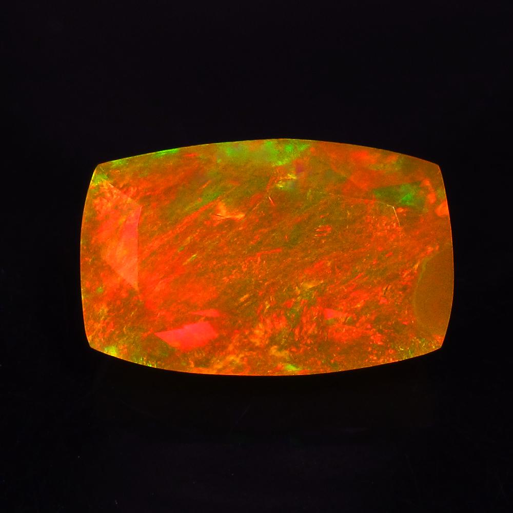 2.85 Ctw Natural Multi-Color Fire Opal Cushion Cut (1 of 2)