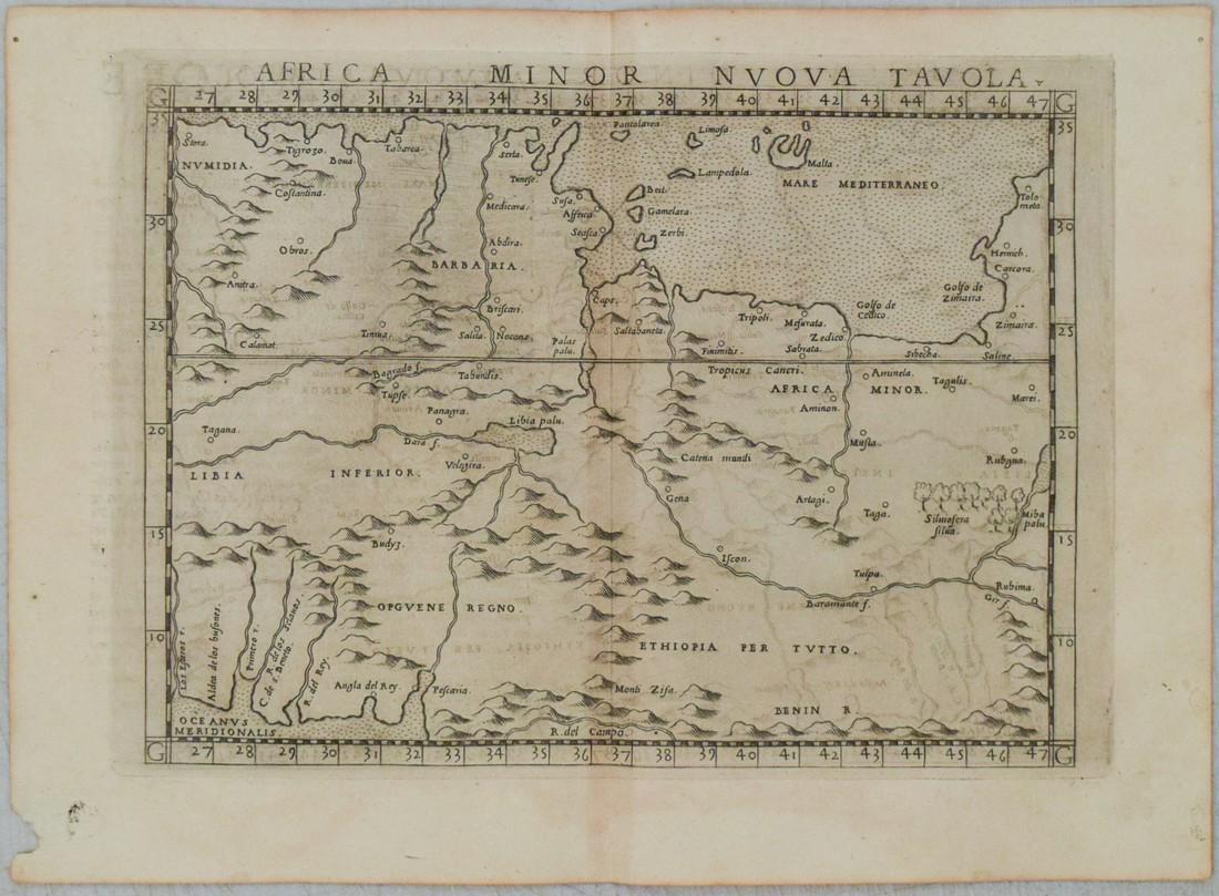 1574 Ruscelli Map of Northern Africa -- Africa Minor Nuova Tavola (1 of 1)