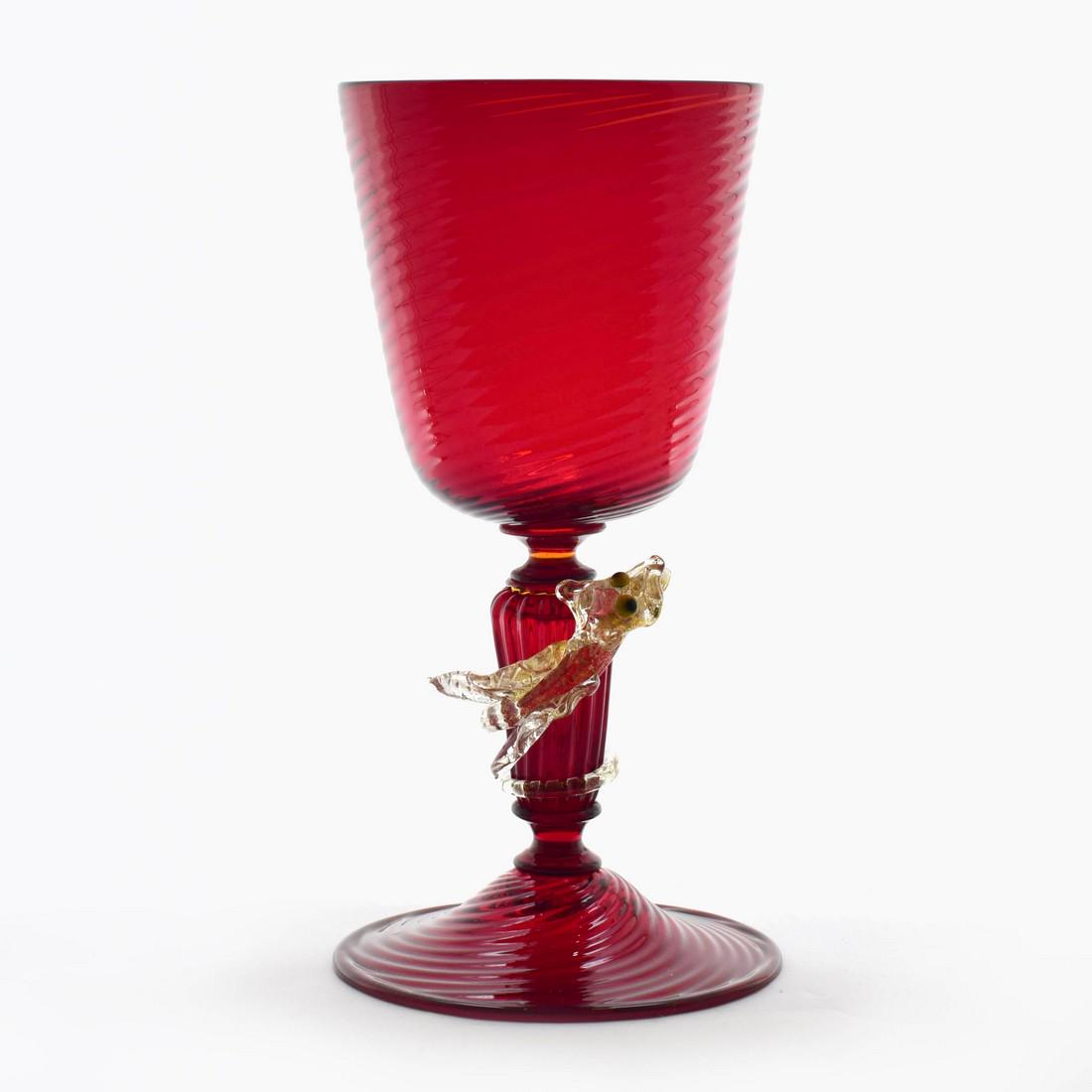 Marino Santi - Murano glass Dragon Goblet (1 of 5)
