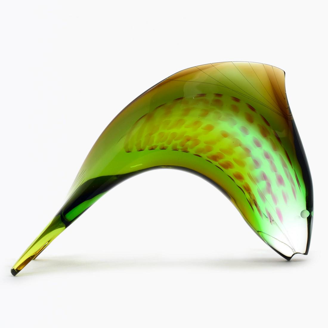 Josef Rosinen & Stanislav Honzik ( Exbor ) - Fish: Title: Josef Rosinen & Stanislav Honzik ( Exbor ) - Fish Maker: Josef Rosinen & Stanislav Honzik ( Exbor glass ) Origin: Cecoslovacchia Date/Period: 1960 Material: glass Size: 17,5 x 27 cm 1630 grams