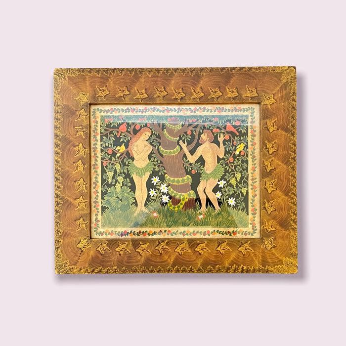 Original Claudia Hopf , Adam and Eve, 1989, Watercolor, Scherenschnitte, 13.5â€ x 11.75" (1 of 7)