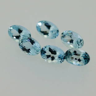 2.81 Cts Best Oval Very Nice Color 6-Pcs Aquamarine: Title: 2.81 Cts Best Oval Very Nice Color 6-Pcs Aquamarine Color/Clarity: Blue/VS Gemstone Type: Aquamarine Carat Weights: 2.81 Cts Size/Dimensions: 5.98 x 4.00 x 3.10 mm Reserve: $150.00 