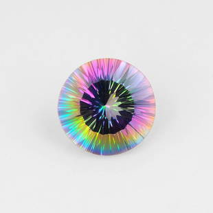 18.19 Carat Multi Color Natural Round Mystic Topaz Loose Gemstone 1 Pieces: Title: 18.19 Carat Multi Color Natural Round Mystic Topaz Loose Gemstone 1 Pieces Brand: Gems Trading Center Gemstones: Mystic Topaz Carat Weights: 18.19 Size/Dimensions: 11.9H x 18L x 18W mm 