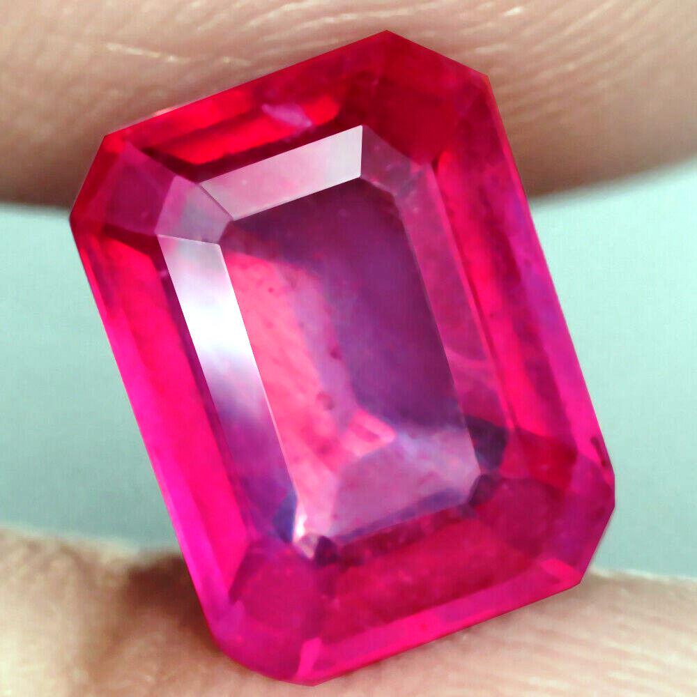 3 cts Natural Octagon Pink Red ruby (1 of 3)