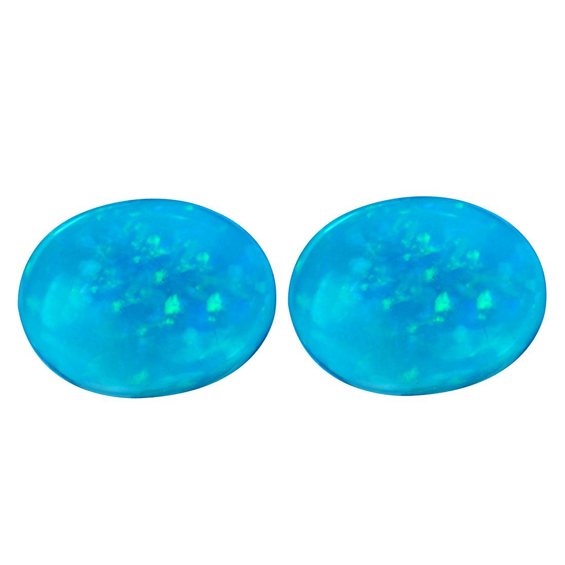2.80 Ct IF [2 Pcs Pair] Oval Cut 9 x 7 mm AAA Swiss Blue Opal (1 of 1)