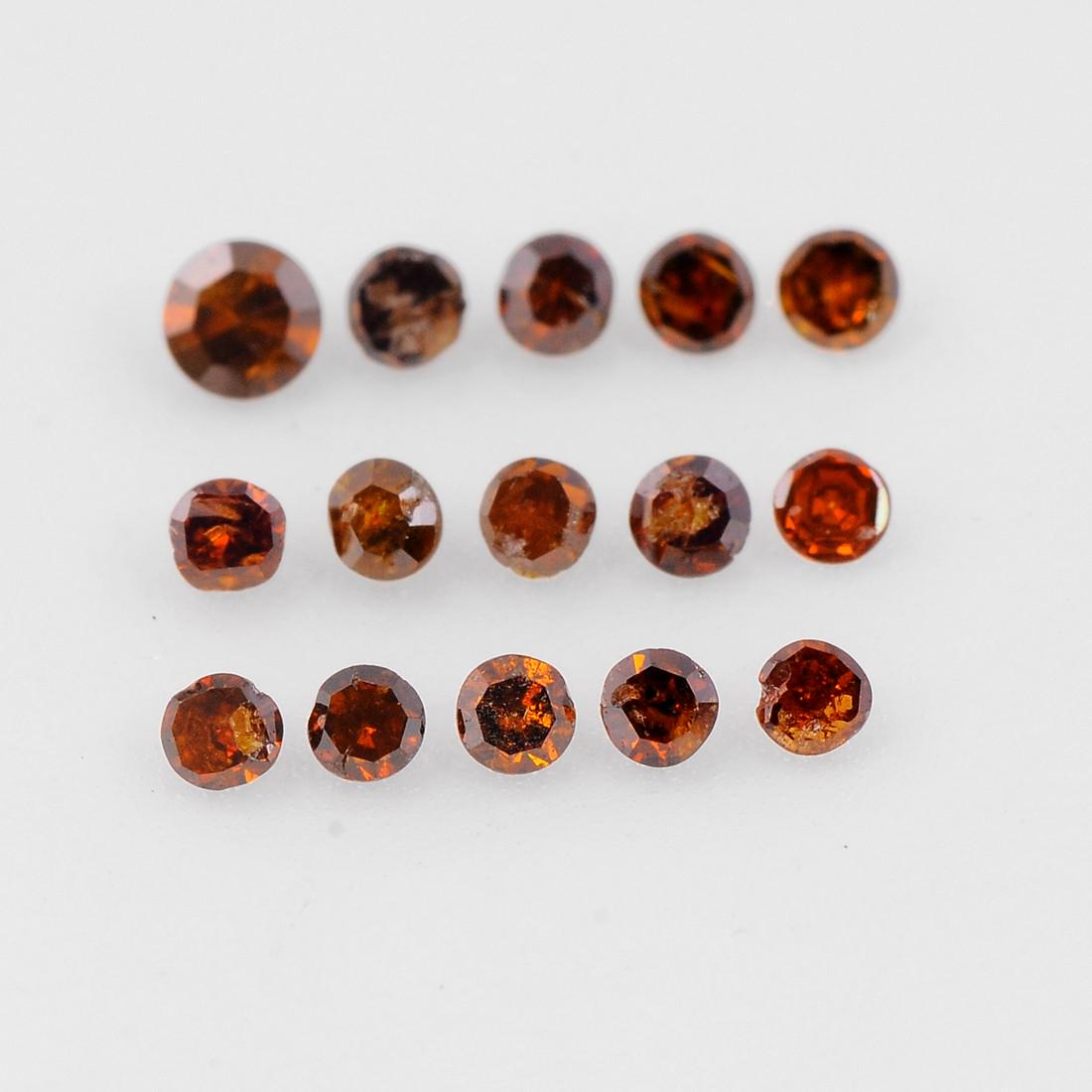 Fancy Red Color 0.195 Carat Round Shape Natural Diamond Loose Gemstone 15 Pieces (1 of 7)