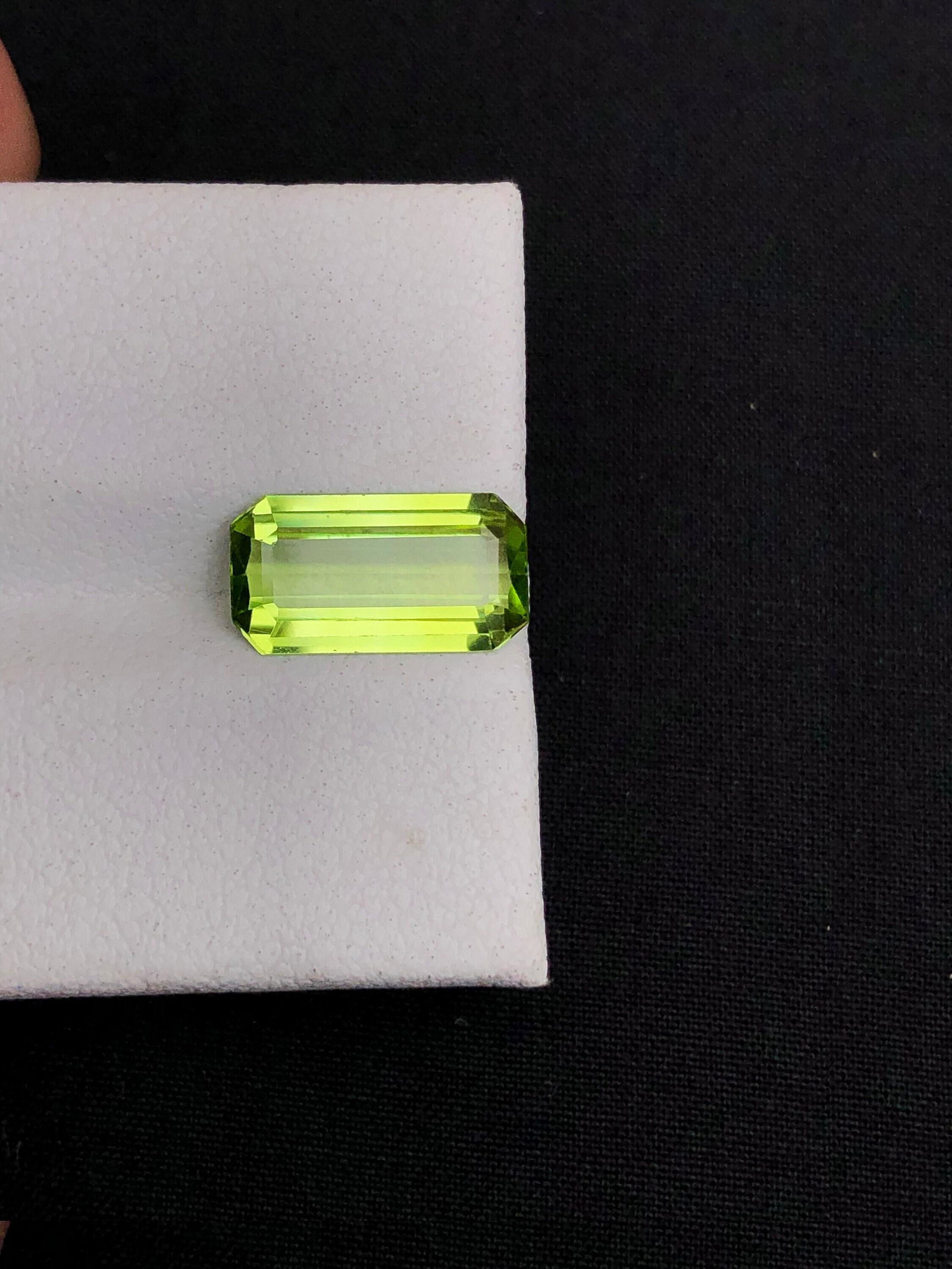 Natural Peridot Loose Gemstone Fine Clarity Emerald Cut (1 of 4)