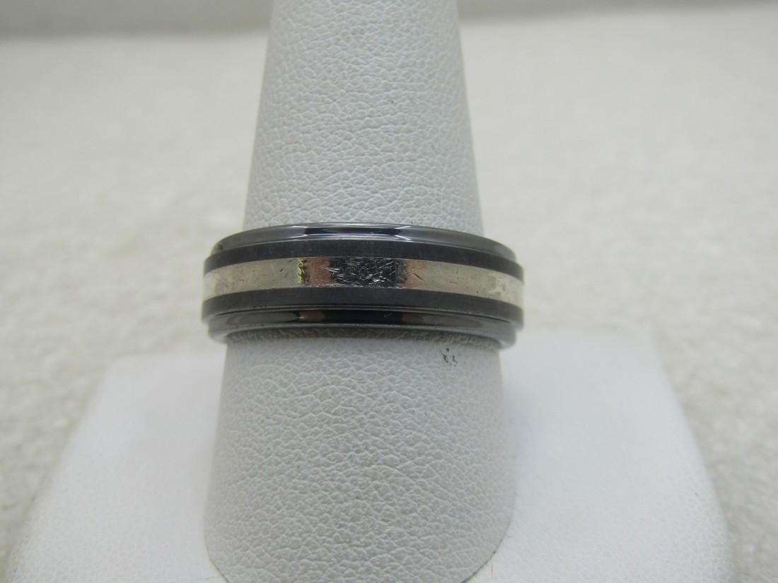 Triton Tungsten, Carbide, Sterling Men's Ring, Sz. 10.5, 7mm, Comfort Fit (1 of 7)